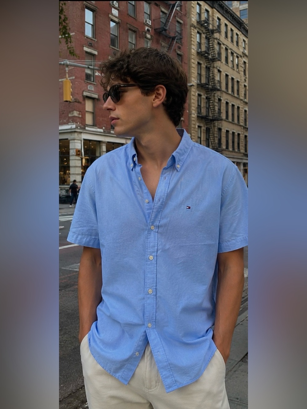 NWT Tommy Hilfiger Oxford Button-Down Shirt – Light Blue – Size Large